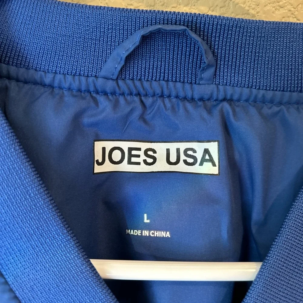 Blue V-Neck Lined Pullover Windbreaker with Toggle Tightener Size L